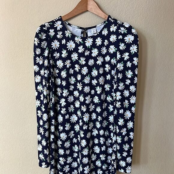 NWT Old Navy Floral Daisy Printed Knit Round Neck Long Sleeve Shift Dress - Picture 5 of 6